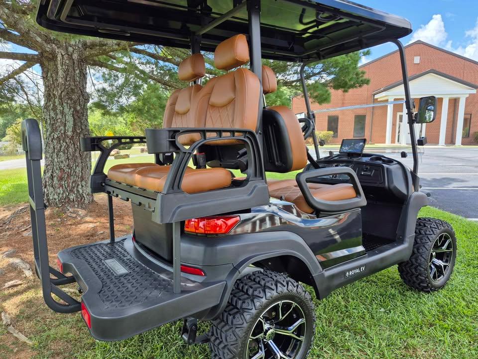 Just in Beautiful Black Royal EV Crown 4 Seater Lifted w/ upgraded diamond stitched Saddle Seats gallery image 3