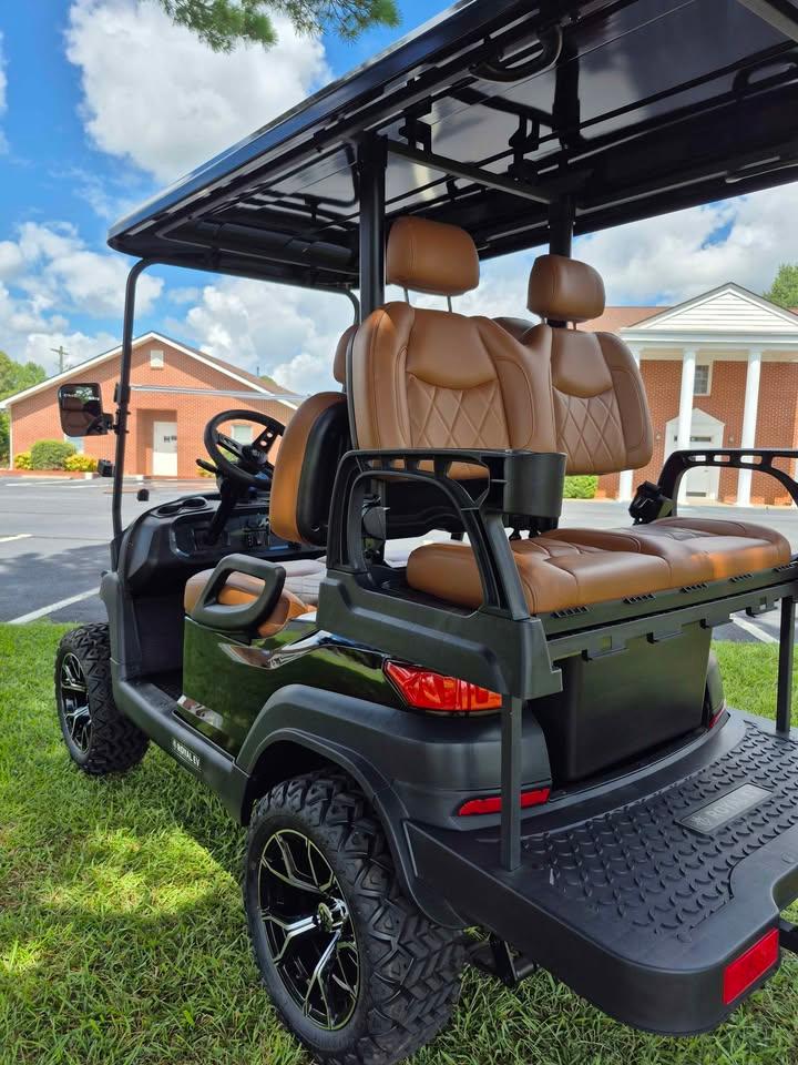 Just in Beautiful Black Royal EV Crown 4 Seater Lifted w/ upgraded diamond stitched Saddle Seats gallery image 5