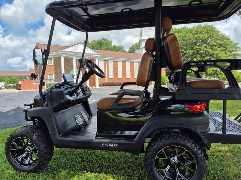 Just in Beautiful Black Royal EV Crown 4 Seater Lifted w/ upgraded diamond stitched Saddle Seats gallery image 6